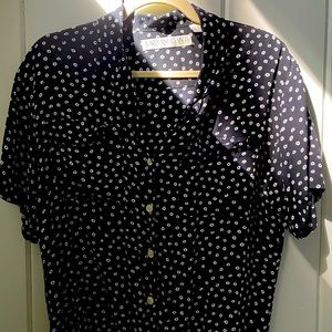 Vintage Black & White Blouse